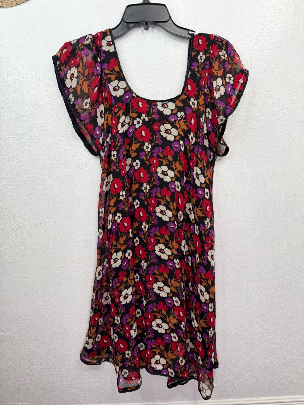 Olsenboye Dress Juniors L Multicolor Floral Fit & Flare Skater Short
